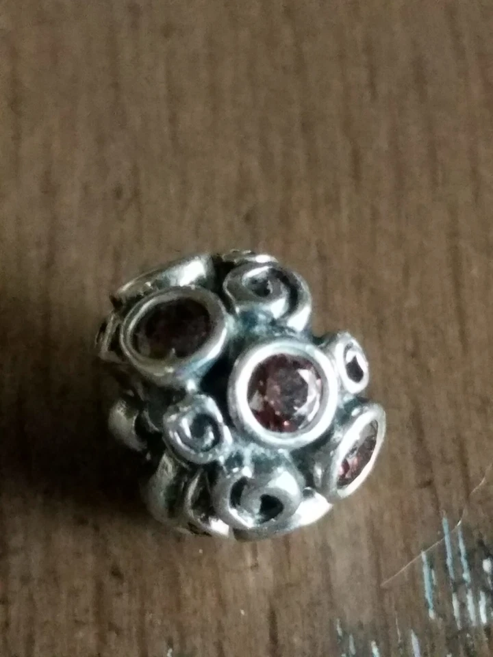 Authentic Pandora Sterling Silver Brown CZ Primrose Path Charm Bead #790330BCZ - Image 3 of 4