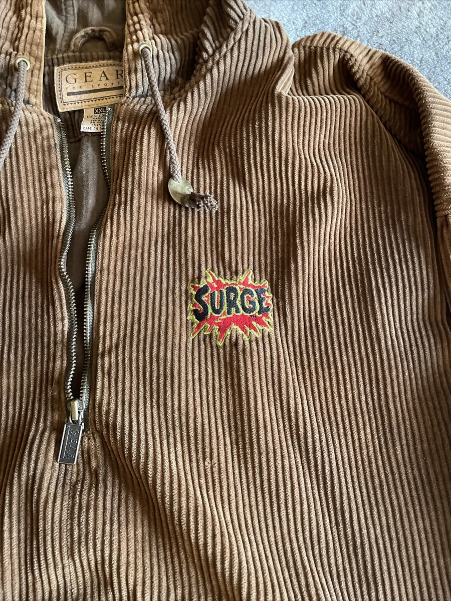 Vintage 90s Surge Soda Pullover Corduroy Jacket Shirt Hoodie Promotional XXL