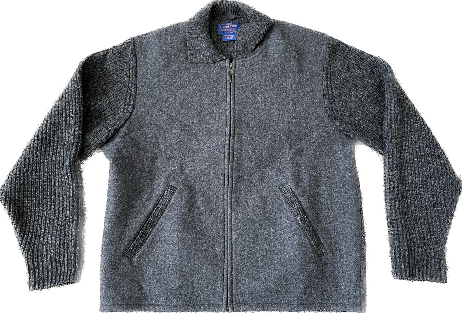 Pendleton Gray Full Zip Wool Medium Sweater Jacket - image 1