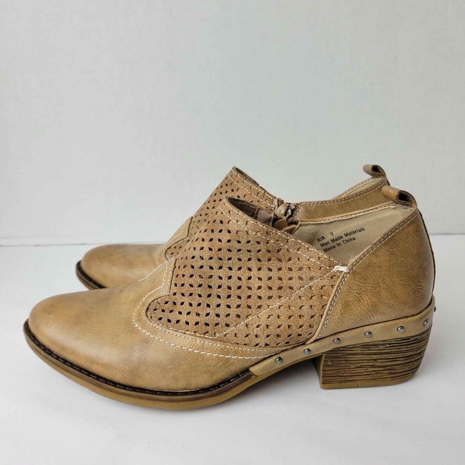 Boutique By Corky's 9 Kia Tan Faux Leather Ankle … - image 5