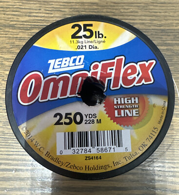 Zebco Omniflex Monofilament High Strength Fishing Line 25 Pound Tested 250 Yards