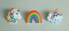 12 Rainbow Unicorn Star Cloud Cup Cake Rings Topper Kid Birthday Party Bag Favor
