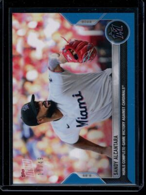 2022 Topps Now #435 Sandy Alcantara Blue Parallel Card #d 17/49
