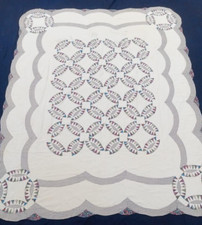 Vintage Beautiful Quilt Different Pieces Hand Woven size 80x64 inches