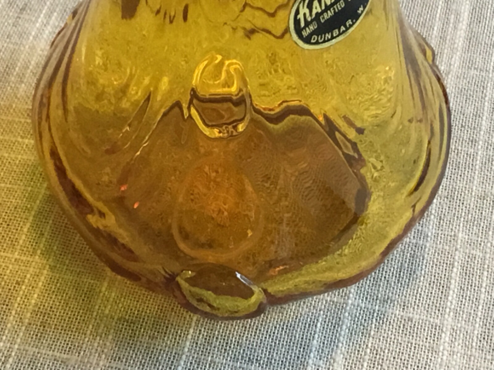 Kanawha Swung Vase 13 inches tall Amber colored with sticker still on it eBay