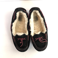 UGG Australia Brett Black Suede Moccasins Women Size 7