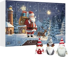 2025 Christmas Gnome Advent Calendar With Collectible Gnome Plush Dolls Toy Kids