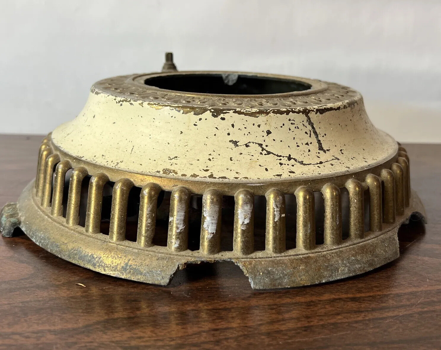 Vintage ornate antique footed metal floor lamp base parts repair