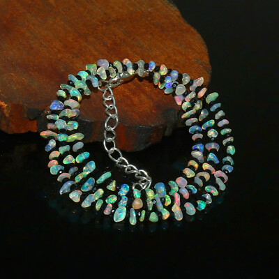 Natural Ethiopian Welo Fire Opal Raw Uncut Beaded Gemstone Necklace 16 ...