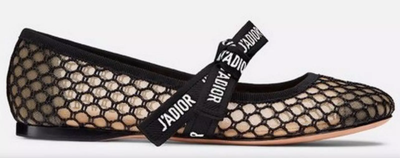 Dior Miss J'adior noir resille nu ruban maille logo ballet ballerine plat 39,5