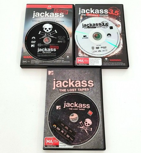 Jackass - 3 Movie Set - DVD Bundle - The Movie, The Lost Tapes, 3.5 Unrated -MTV - Picture 3 of 9