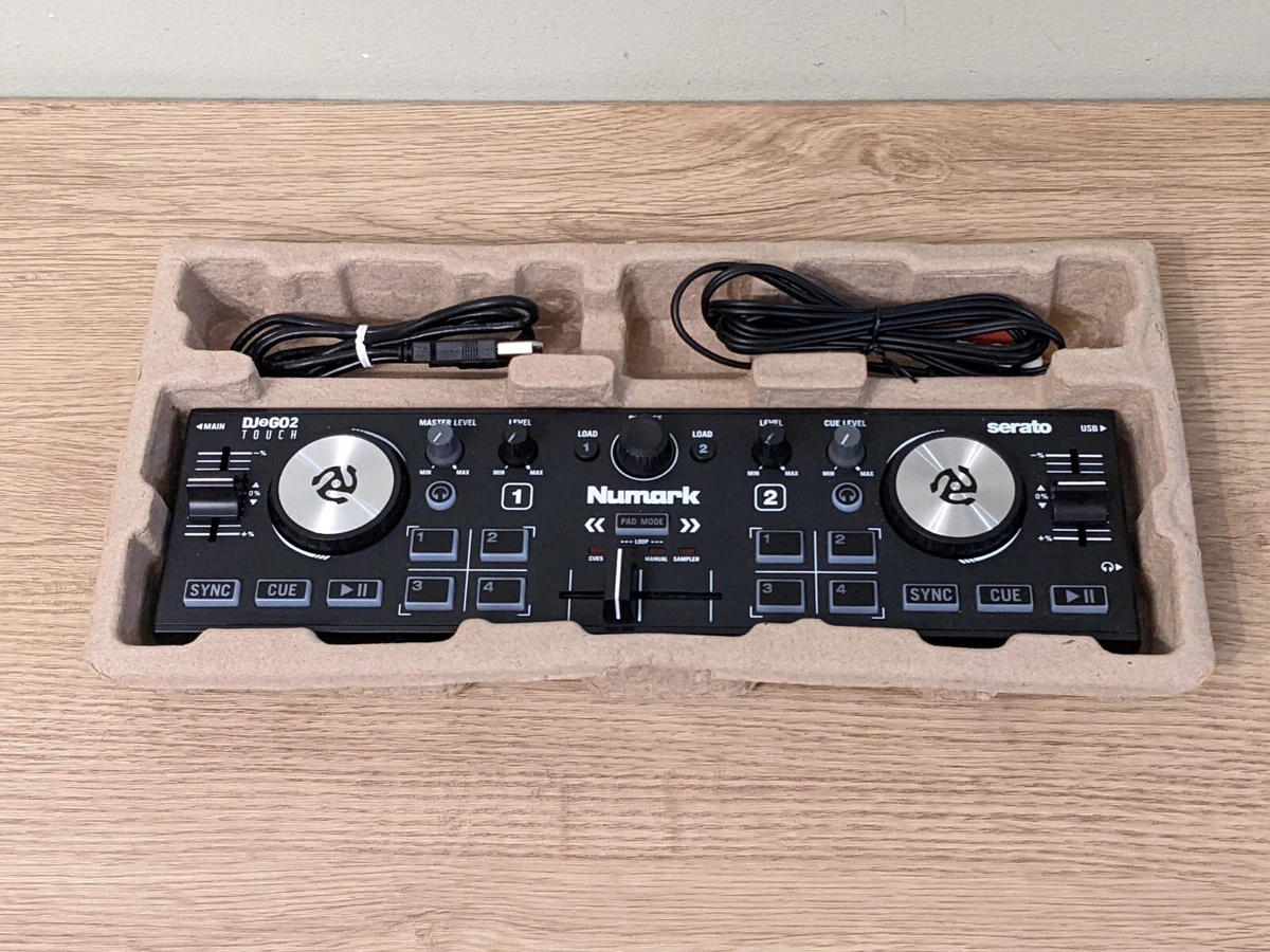 Numark DJ2GO2 Touch compact USB DJ controller with mixer audio interface (black)