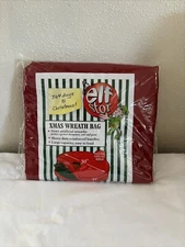 Elf Stor *Christmas Wreath Storage Canvas Bag with Handles  30" X 8" New