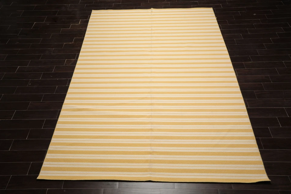 Золотой современный шерстяной восточный небольшой ковер 8 футов 3 дюйма x 11 футов 6 дюймов — роскошный большой ковер машинного производства - Изображение 2 из 4