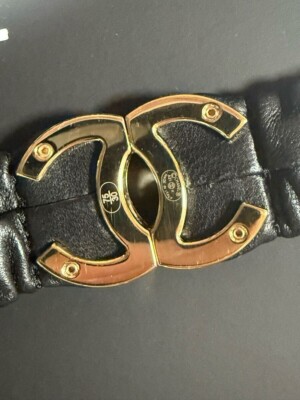 CHANEL CC Coco Mark Double Layer Belt Leather Women\'s Brown CHANEL CC Coco Mark Double Pants Belt Belt Leather Women main image 3
