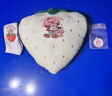 Strawberry Plush Pillow , Socks And Keychain