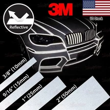 3M REFLECTIVE Conspicuity Adhesive PinStriping Decal Tape Stickers SILVER WHITE