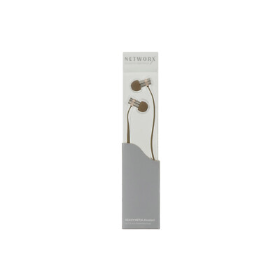 Networx Kopfhörer HEAVY METAL In-Ear Headset Ohrhörer Edelstahl gold