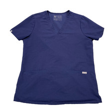 FIGS Scrubs Top Women  s Medium Technical Collection Pockets Blue