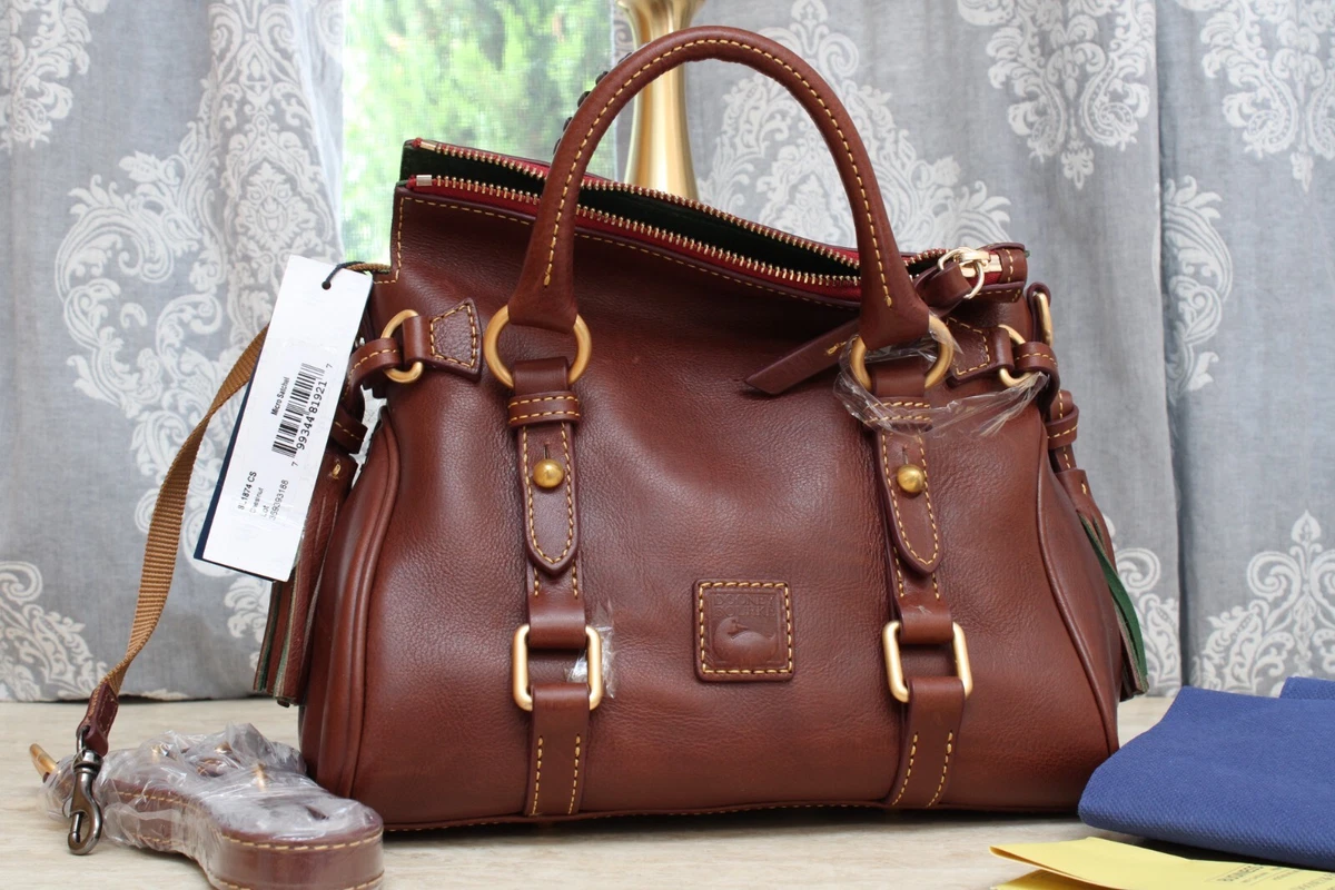 NWT - Dooney & Bourke - Florentine Leather Micro Satchel Handbag - Chestnut