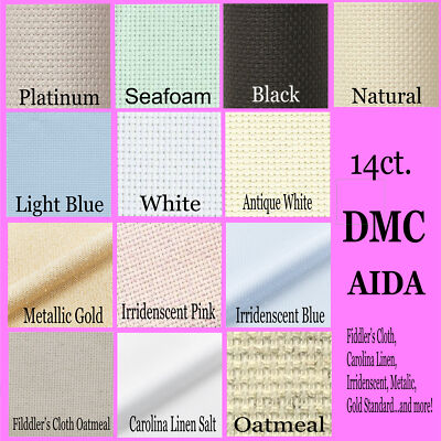 AIDA CHARLES CRAFT CROSS STITCH FABRIC GOLD STANDARD CHOOSE 11 14 18 & 28 COUNT
