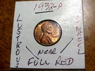 Gem Brilliant Uncirculated NEAR FULL RED/BROWN  1932-P Lincoln Penny L1