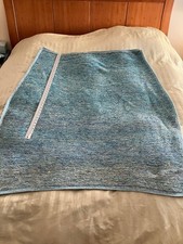 HANDMADE 100 Cashmere Blue/White Striped Bed Cover/Blanket 40x50 in 100x122cm