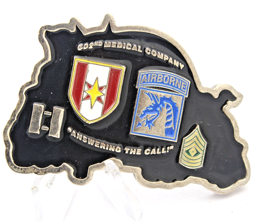 US Army 602nd Medical Company Airborne Bulldog Challenge Coin 2.2" - Afbeelding 3 van 5