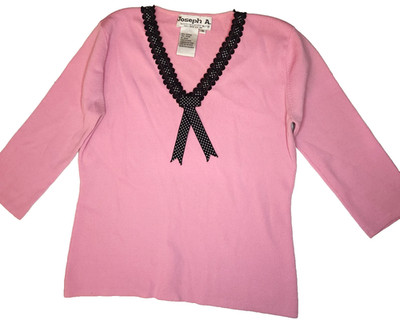 JOSEPH A Qu'Est-Ce Que C'Est Silk Blend 3/4 Sleeve Medium Pink womens Top