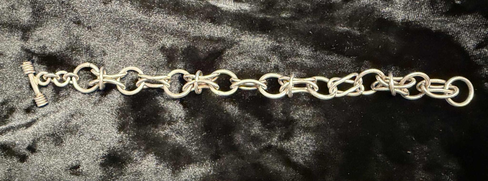 Unique Link 925 Sterling Silver Toggle Bracelet; … - image 2