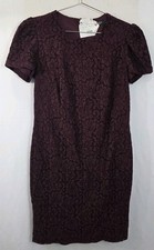 NWT Ralph Lauren Black Label Sheath Dress S 8 Floral Lace Wine Cocktail Formal