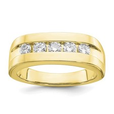 10k Yellow Gold 3/4 Ct Lab Grown Diamond Complete Band Men's Ring Size 10