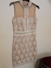 New Look Nude Lace Mesh Midi Dress – UK 10