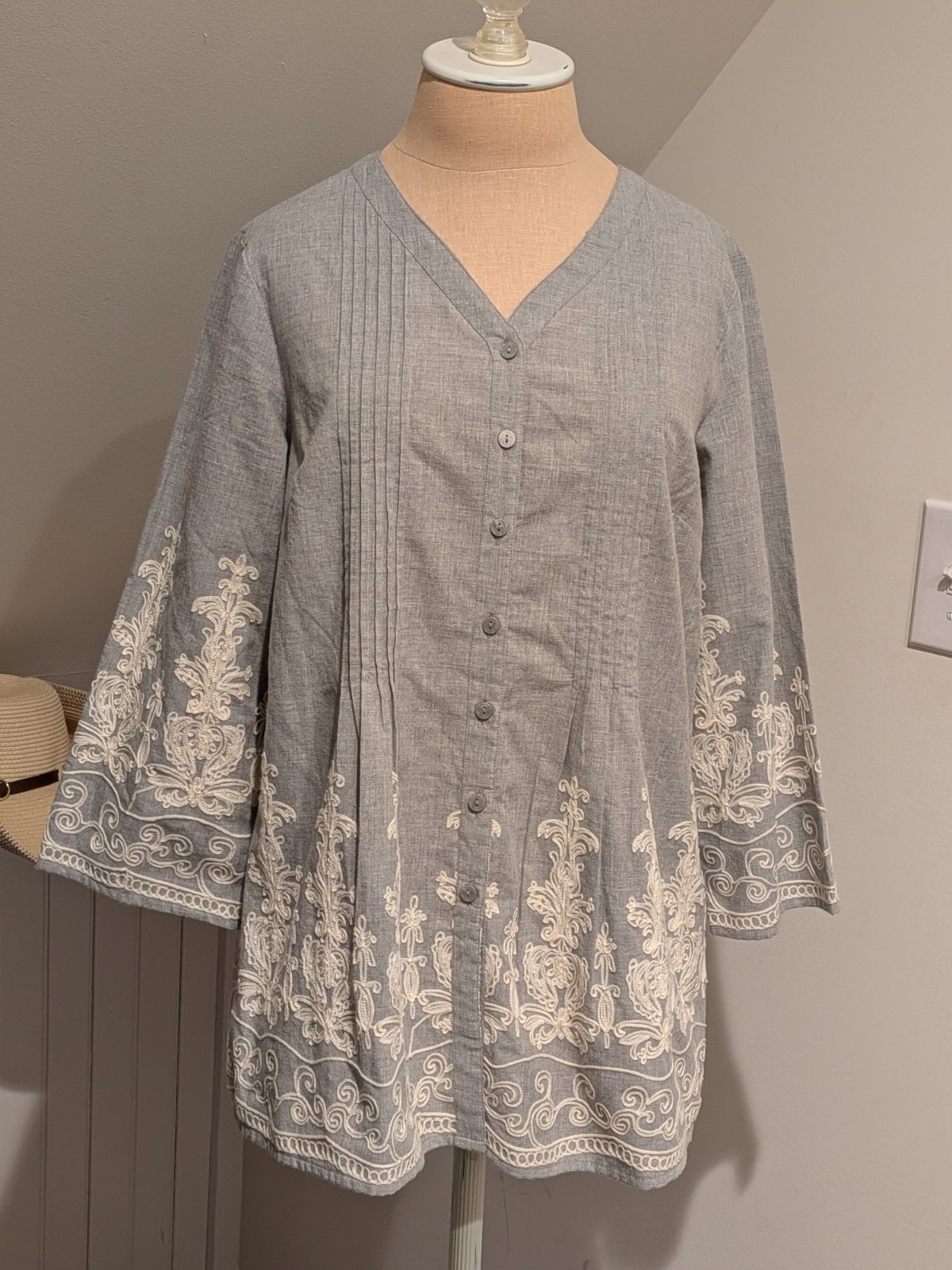 Coldwater Creek Lagom Top Womens Sz S Embroidered… - image 1