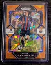2022-23 ROBERT LEWANDOWSKI 01/23 PANINI CHRONICLES PRIZM LALIGA SANTANDER ORANGE