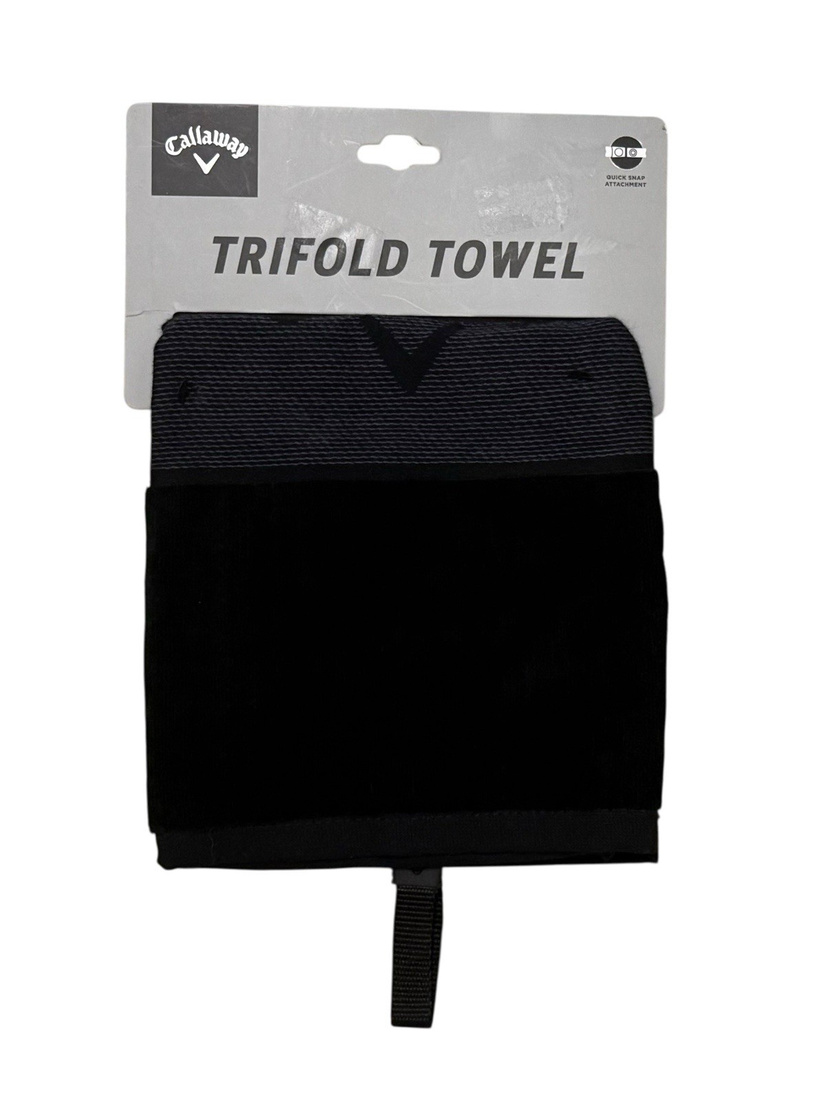 Callaway Golf 2022 Tri-Fold Towel 16" x 21"  Black w/ Quick 
