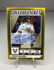 2022 Panini Elite Extra Edition Spencer Jones College Ticket Auto 70/99 Yankees