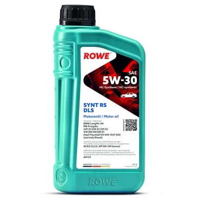 For ROWE OLEJE DODATKI 20118-0010-99 HIGHTEC SYNT RS DLS 5W-30 1L ROWE BMW LL-0