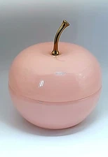 Cenedese & Co. Venetian Murano Pink Glass Apple shape Trinket box . Italy