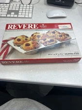 New Vintage Revere Ware Stainless Steel 6 Cup Muffin Cupcake Pan 2516 With Box