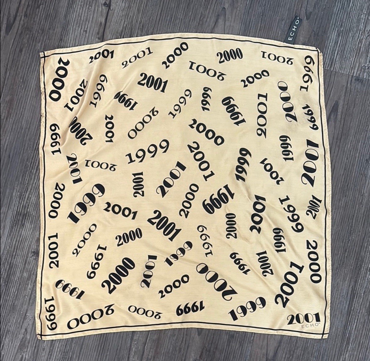 ECHO 1991-1001 GOLD SILK SQUARE SCARF 20X20