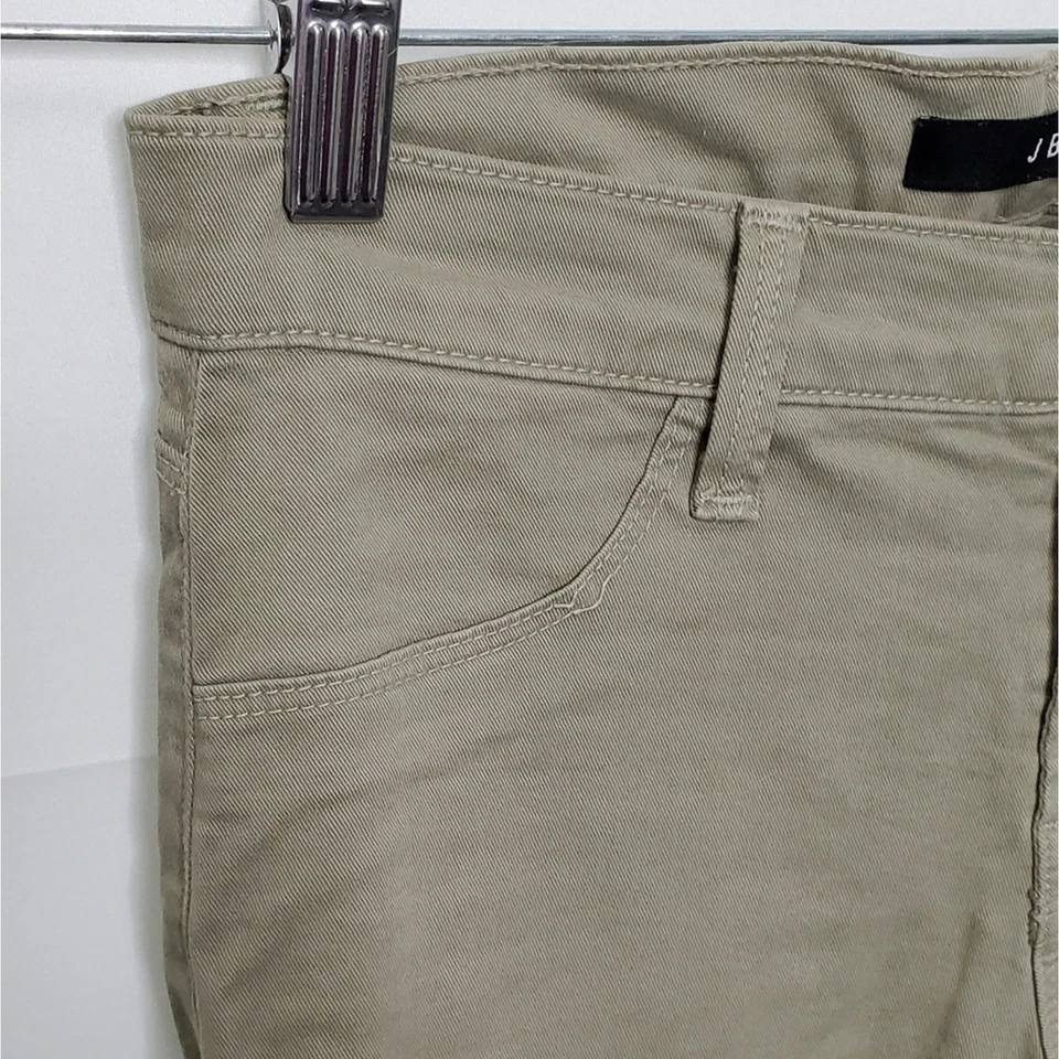 EUC J BRAND Tanned Light Green Cropped Zip Skinny Leg Pants Garrison Size 25 - Image 4 of 4