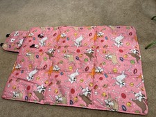 Travel Dog Bed 39x27 in- Portable Roll Up Camping mat -Washable  Large Pink