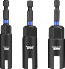 WORKPRO 3PC Power Wing Nut Driver Bit 9-15mm Nut Driver Bit Socket 1/4 Hex Shank