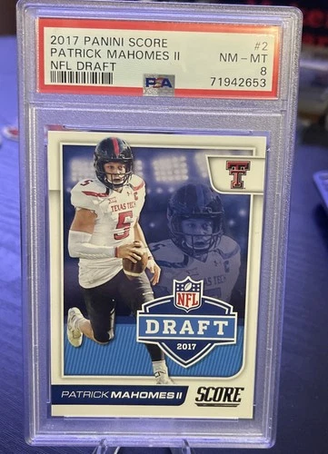 Patrick Mahomes  Panini NFL Draft Card PSA 8