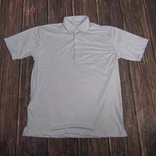 Collars & Co. Polo Shirt Mens Medium Blue Striped Dress Collar Featherweight