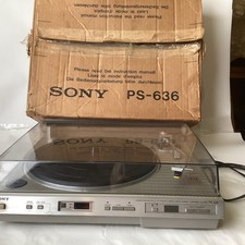 1980s Sony PS-636 Automatic Turntable Powers On/Spins Untested With PS-636 Box