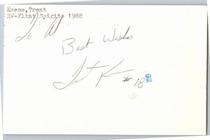 1980's -Trent Kaese- Signed/Autograph/Auto Postcard Buffalo Sabres NHL