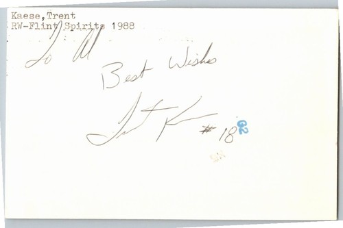 1980's -Trent Kaese- Signed/Autograph/Auto Postcard Buffalo Sabres NHL