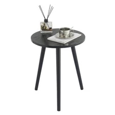  Round End Table, Black Side Table Modern Home Decor Small Accent Table for 